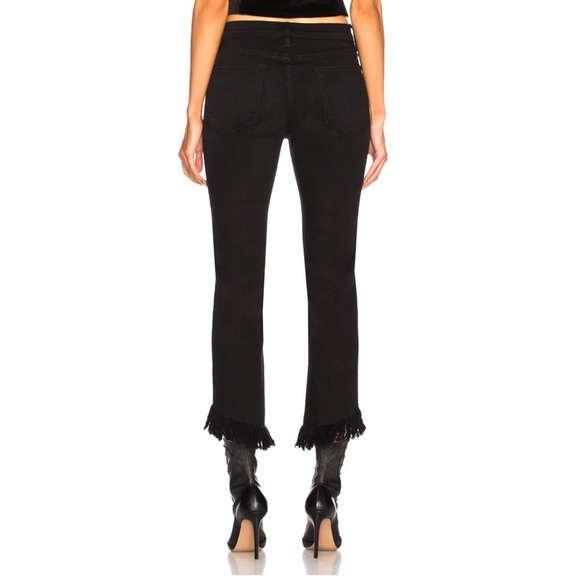 FRAME Noir Le High Fray Fringe Hem Straight Leg Jeans 26 6 - Picture 7 of 11